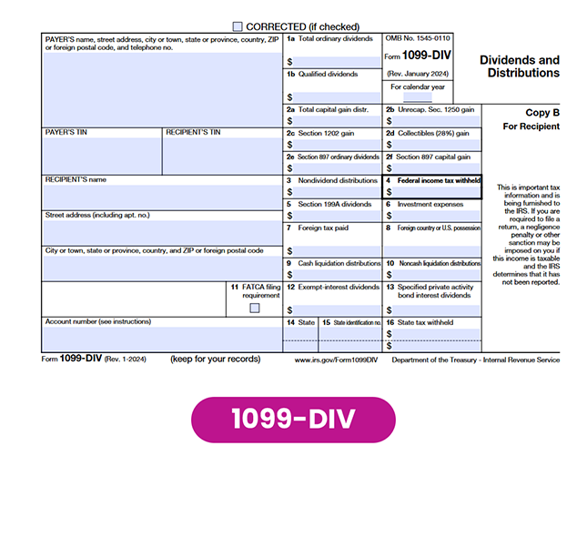 Form 1099-DIV, Dividends and Distributions