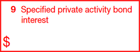 Box 9: Specified Private Activity Bond Interest 
