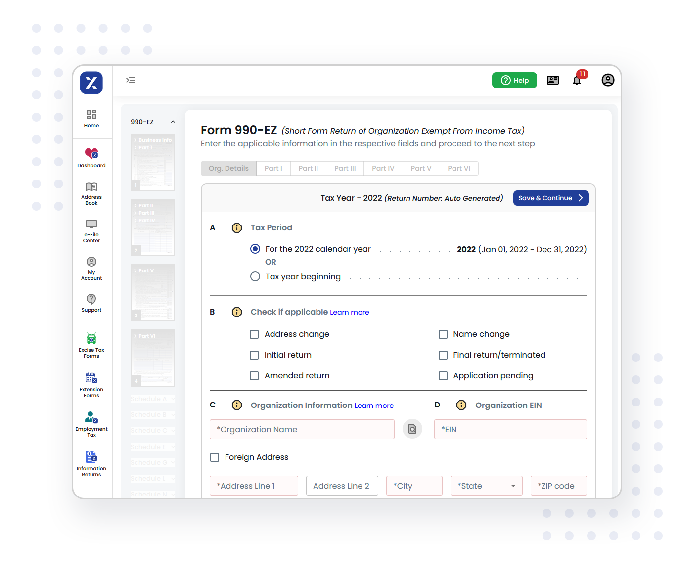 Form 990-EZ e-filing made easy with TaxZerone